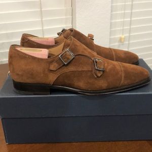 Suit Supply Suede light brown double monk strap